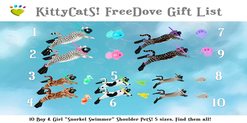 KittyCatS! KEY LIST FOR Free Dove Caring Hands HUNT